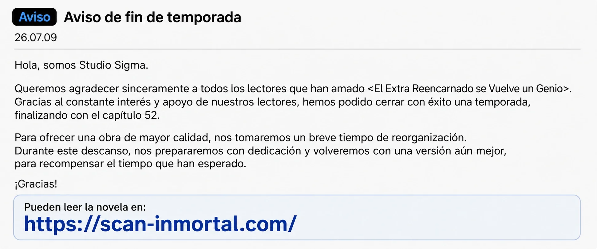 El Secundario que Volvió al Comienzo Capítulo 52.5 - Page 1
