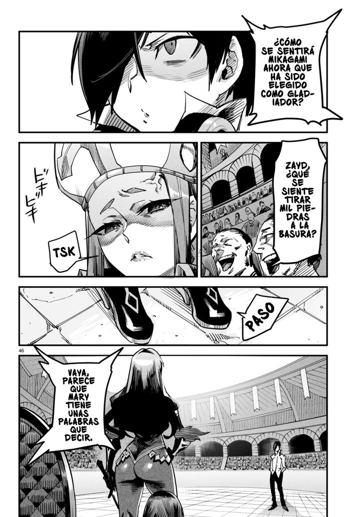 REENCARNADO EN UN COLISEO ~Utilizando la habilidad más débil para derrotar a las mujeres más fuertes y crear un harem de esclavas~ Capítulo 1 - Page 50