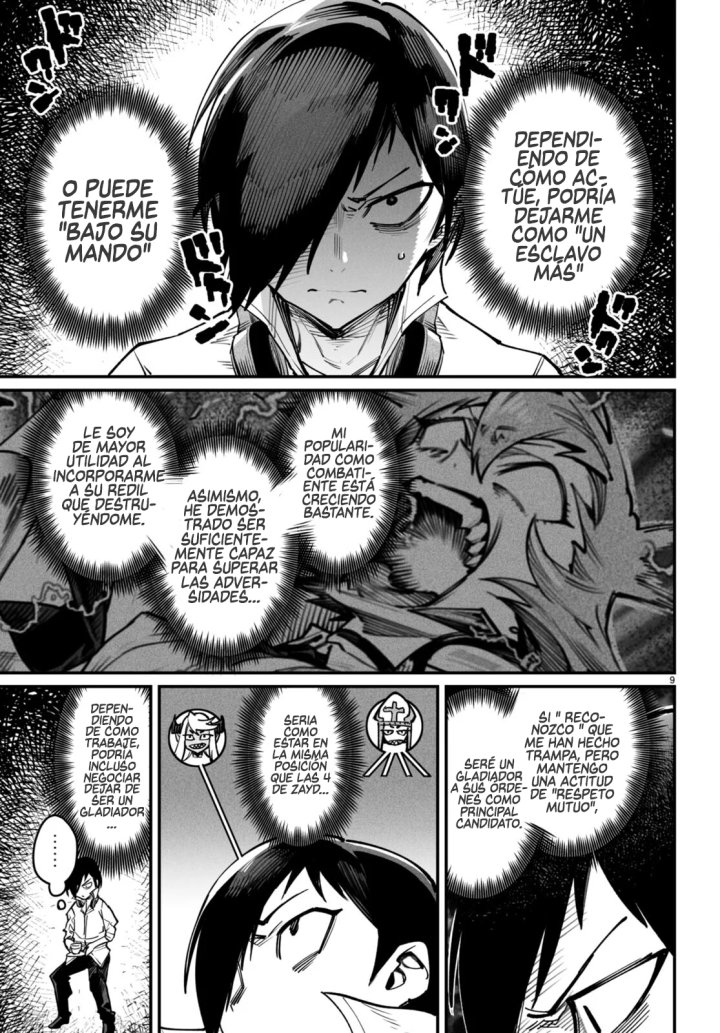REENCARNADO EN UN COLISEO ~Utilizando la habilidad más débil para derrotar a las mujeres más fuertes y crear un harem de esclavas~ Capítulo 14 - Page 9
