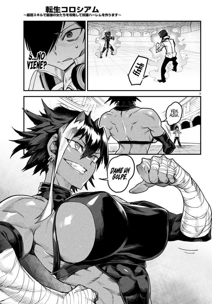 REENCARNADO EN UN COLISEO ~Utilizando la habilidad más débil para derrotar a las mujeres más fuertes y crear un harem de esclavas~ Capítulo 5 - Page 4